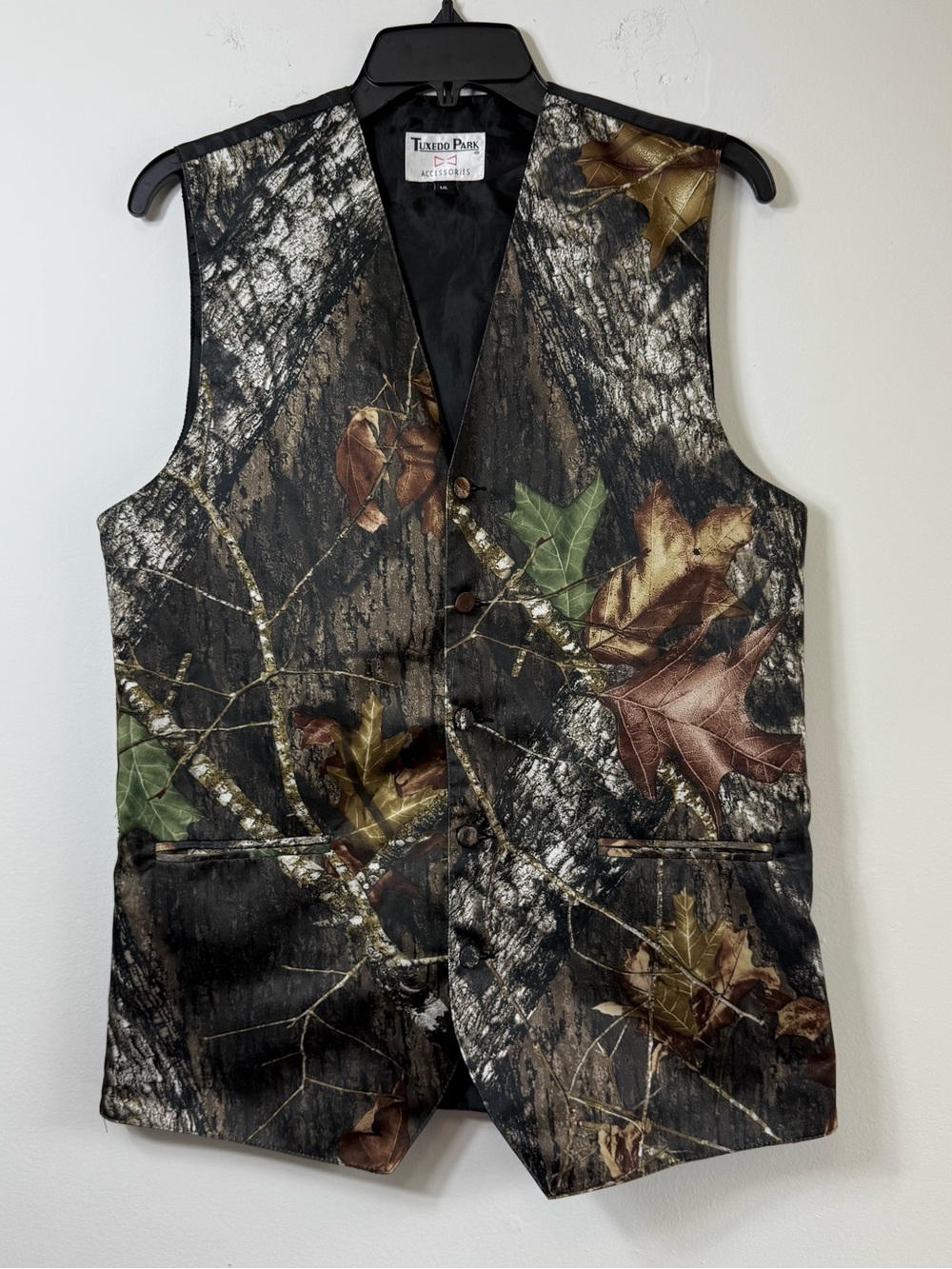 Tuxedo Park Camouflage Tuxedo Vest Size ML Real Tree Camo Wedding Prom